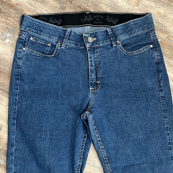 Riders by Lee Curvier Womens 14P Blue Jeans Petite Elastic Waistband - Picture 2 of 16